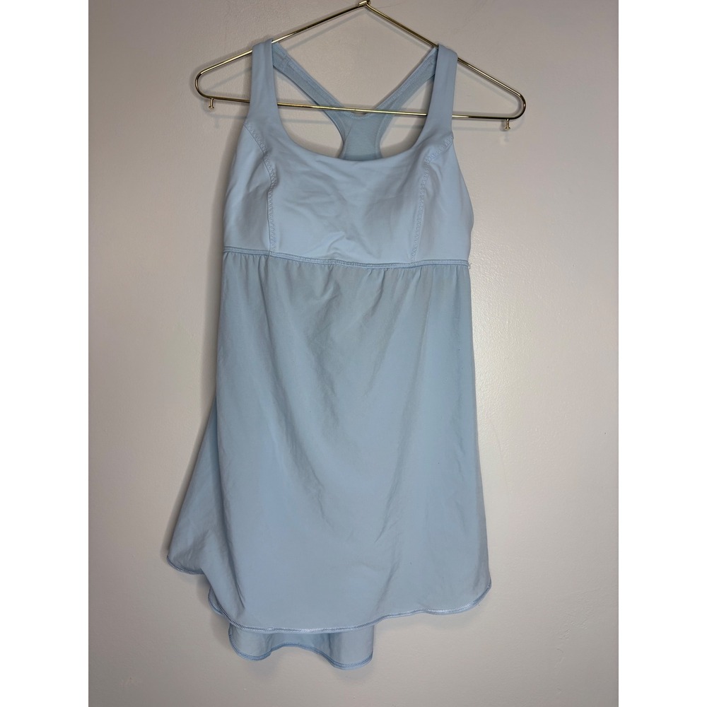 Lululemon Venus Racerback Tank Top Light Blue with Built-in Shelf Bra Size 6
